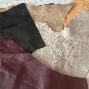 Mixed Leather Remnants Lot | Upholstery, Tooling, Craft Supply Pieces Lot 3